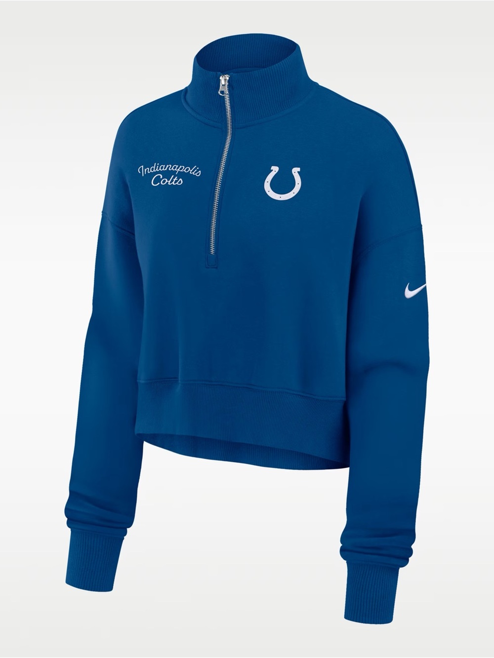 NWT Nike Indianapolis Colts Phoenix Cropped Zip Crew